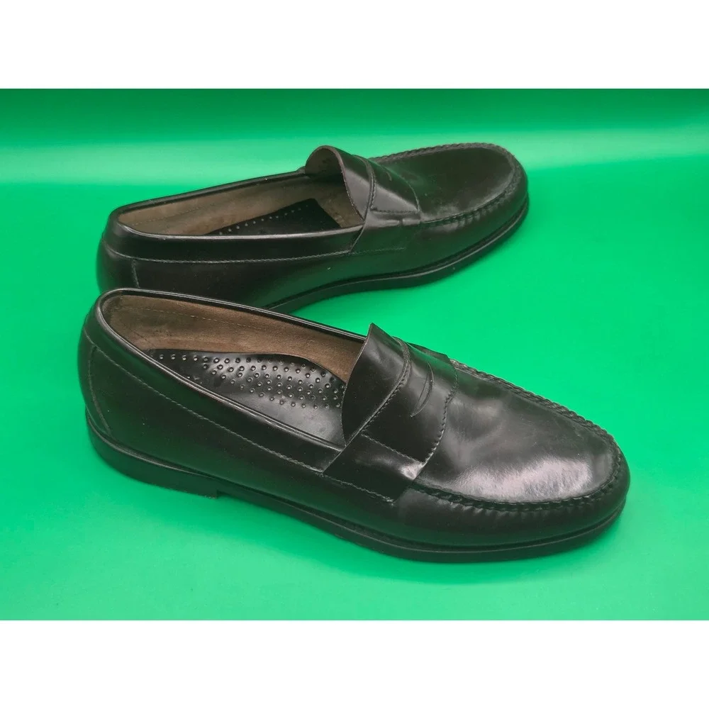 Brooks Brothers 346 Mens Burgundy Leather Penny Loafers Hand Sewn 11 D 5229